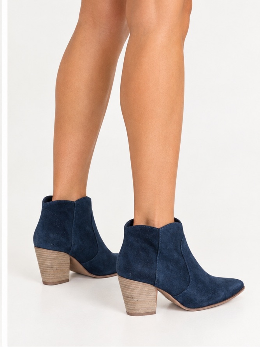 Club Monaco genuine suede heeled ankle booties